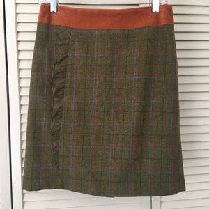 J. McLaughlin Tweed and Velvet Skirt